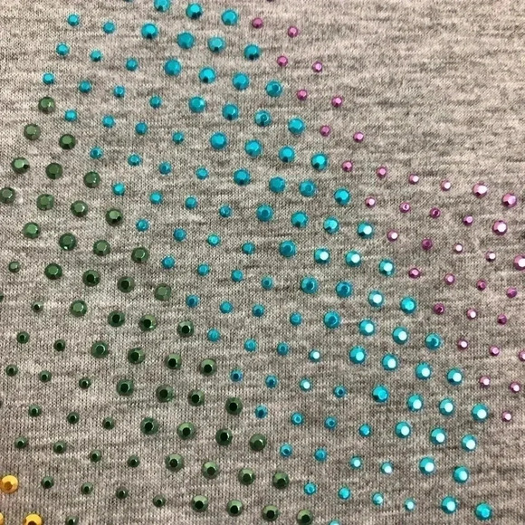 g21 Girls Grey Rhinestone Star T-Shirt  Size Large - Picture 5 of 14